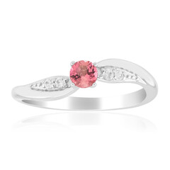 Zilveren ring met een Nigeriaanse roze toermalijn