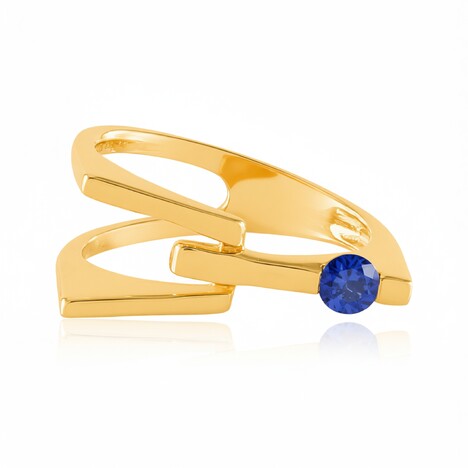 Zilveren ring met een tanzaniet (de Melo Essence)