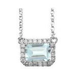 Collana in oro con Acquamarina Brasiliana AAA (CIRARI)