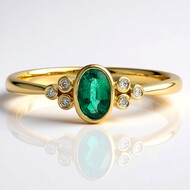 Gouden ring met een AAA Zambia smaragd