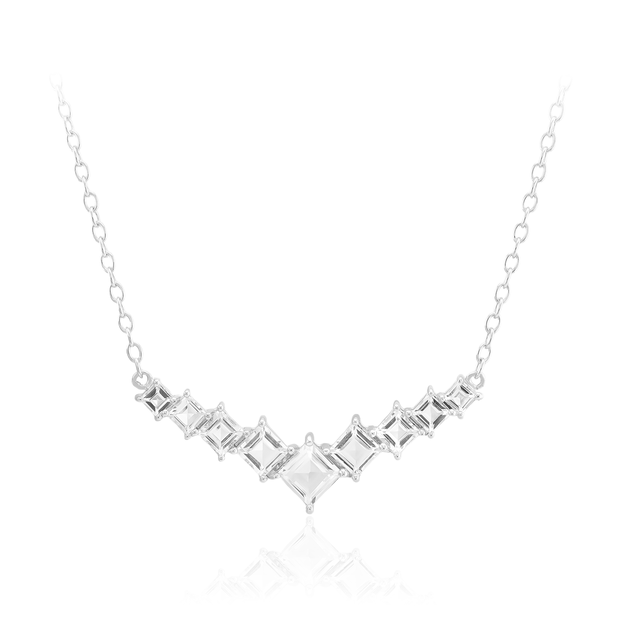 Collier Vintage En Argent 925 - Pierre Principale Améthyste, Seconde Pierre Topaze - Longueur 16 Pouces - NEUF