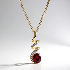 Collana in oro con Rubino Mozambico AAA (CIRARI)