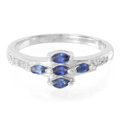 Zilveren ring met Laos saffieren