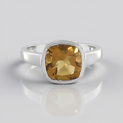 Anello in argento con Quarzo Champagne (MONOSONO COLLECTION)
