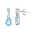 Zilveren oorbellen met hemel-blauwe topaasstenen