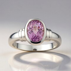 Anello in argento con Kunzite