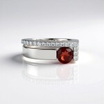 Anello in argento con Granato Mozambico (de Melo)
