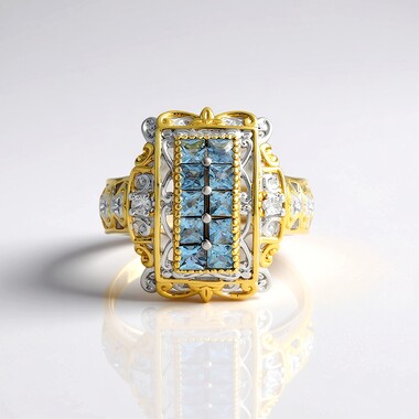 Anello in argento con Acquamarina (Gems en Vogue)