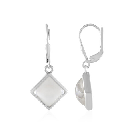 Pendientes en plata con Cuarzo blanco (MONOSONO COLLECTION)