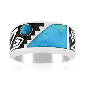 Zilveren ring met een Blauwe Kingman Mohave Turkoois (Jones Lee)