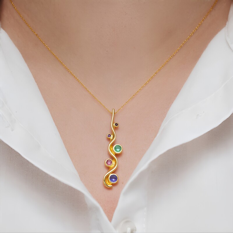 Edelstein-Silberanhänger (MONOSONO COLLECTION)