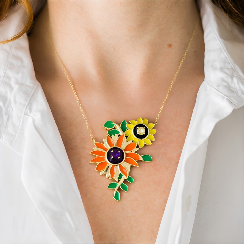 Collana in argento con Citrino