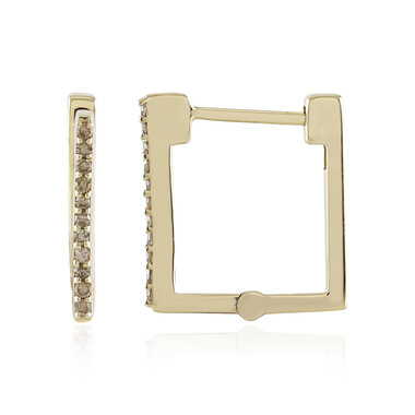 I3 Champagner-Diamant-Goldohrringe