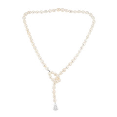 White Freshwater Pearl Silver Necklace (TPC)