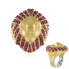 Zilveren ring met Birmese Robijnen (Gems en Vogue)