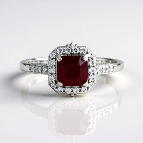 Bague en argent et Rubis de Madagascar