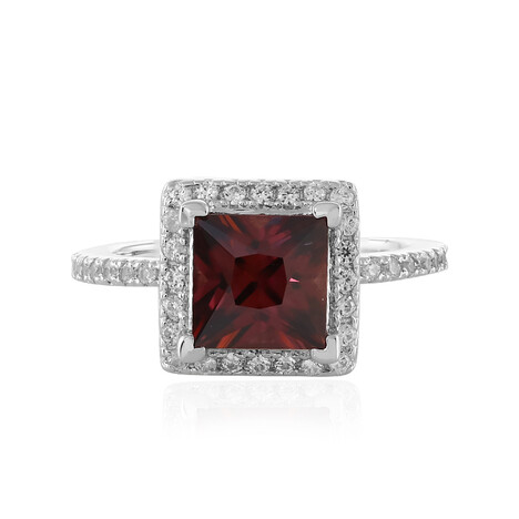 Pinkfarbener Zirkon-Silberring