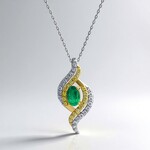 Collier en or et Emeraude de Zambie AAA