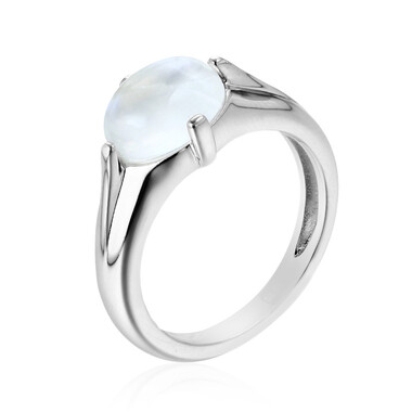 Anello in argento con Pietra di Luna Arcobaleno della Tanzania
