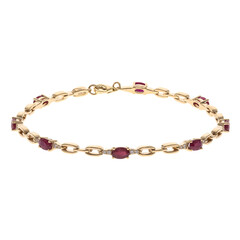 Bracelet en or et Rubis AAA du Mozambique