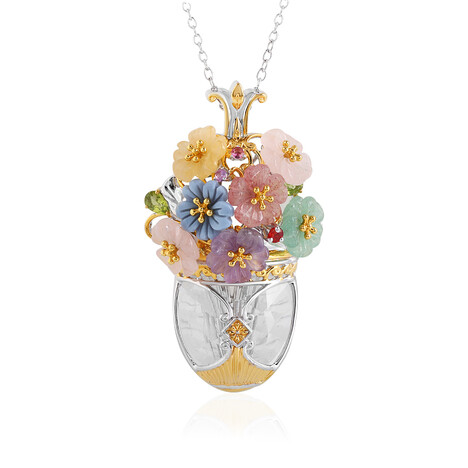 Edelstein-Silberhalskette (Gems en Vogue)