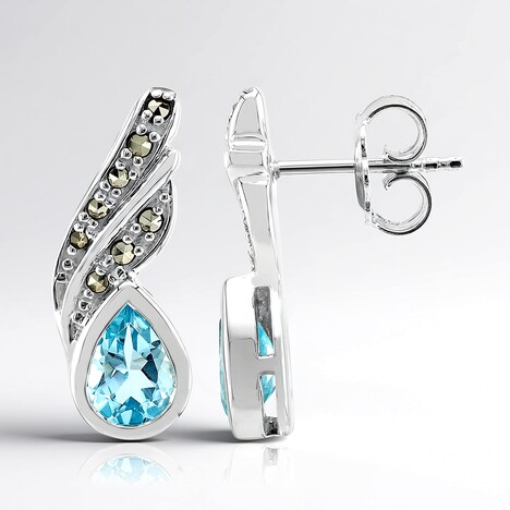 Orecchini in argento con Topazio Blu Cielo (Annette classic)