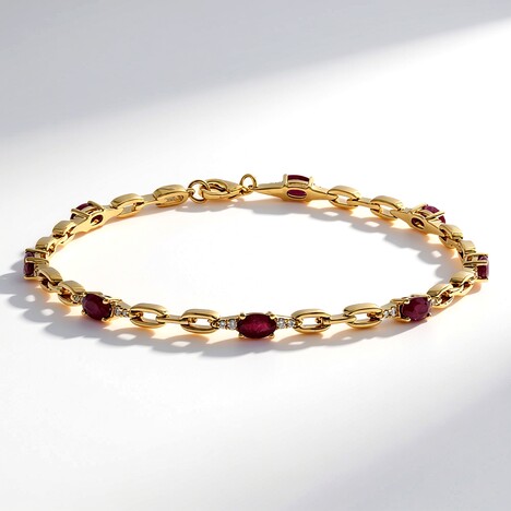 Bracciale in oro con Rubino Mozambico AAA
