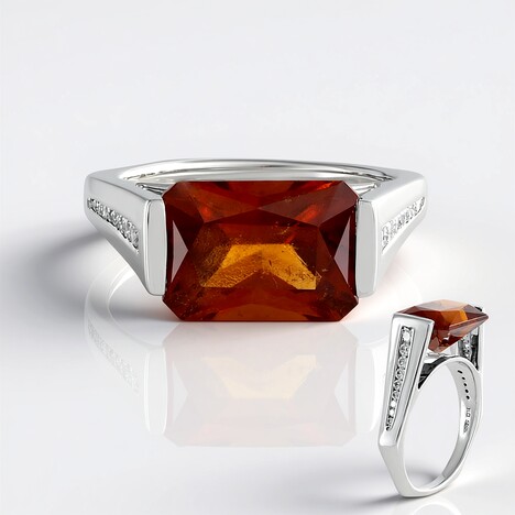 Anello in oro con Granato Essonite (de Melo)
