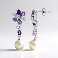 Orecchini in argento con Perla d'Acqua Dolce Bianca
