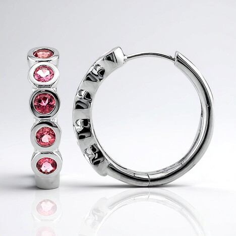 Orecchini in argento con Tormalina Rosa Brasiliana (Pallanova)