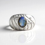 Anello in argento con Labradorite (SAELOCANA)