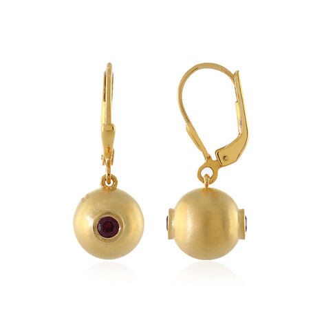 Zilveren oorbellen met rhodolieten (MONOSONO COLLECTION)