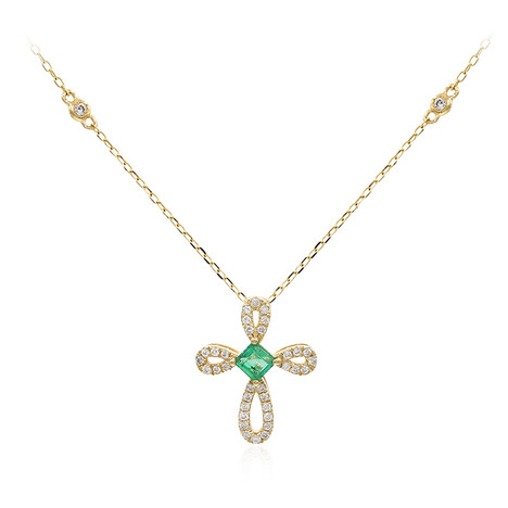 Collier en or et Emeraude de Zambie AAA (CIRARI)