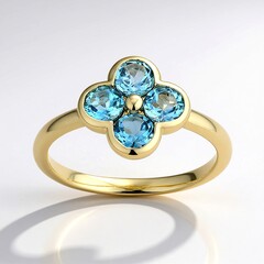 Zilveren ring met Londen-blauwe topaasstenen (Adela Silber)