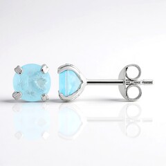 Orecchini in argento con Quarzo blu pastello