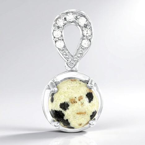 Ciondolo in argento con Diaspro Dalmata