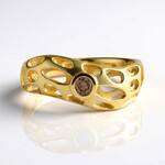 Anello in argento con Diamante Champagne I2 (Ornaments by de Melo)