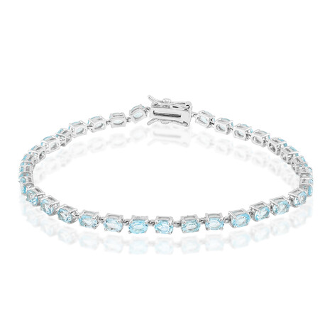Himmelblauer Topas-Silberarmband