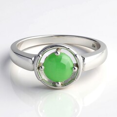 Anello da uomo in argento con Crisoprasio Imperiale