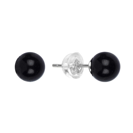Boucles d'oreilles en argent et Tourmaline noire