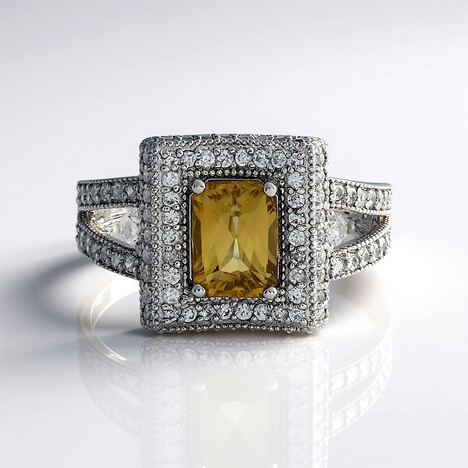Anello in argento con Zircone Giallo