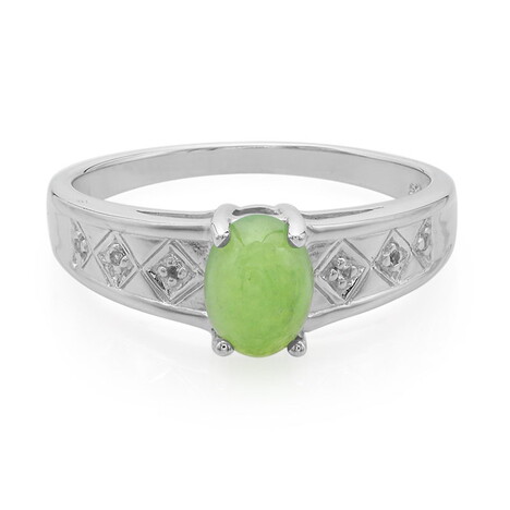 Anello da uomo in argento con Crisoprasio Imperiale