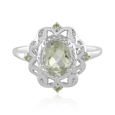 Grüner Amethyst-Silberring