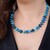 Collier en argent et Apatite bleu néon