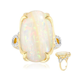 Gouden ring met een Braziliaanse witte opaal