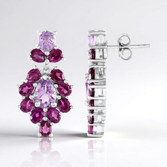 Orecchini in argento con Ametista Rose de France