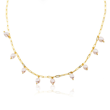 White Freshwater Pearl Silver Necklace (Joias do Paraíso)