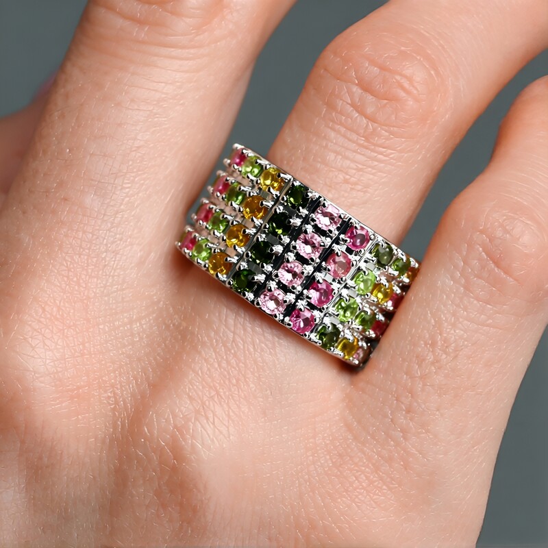 Fancy Tourmaline Silver Ring