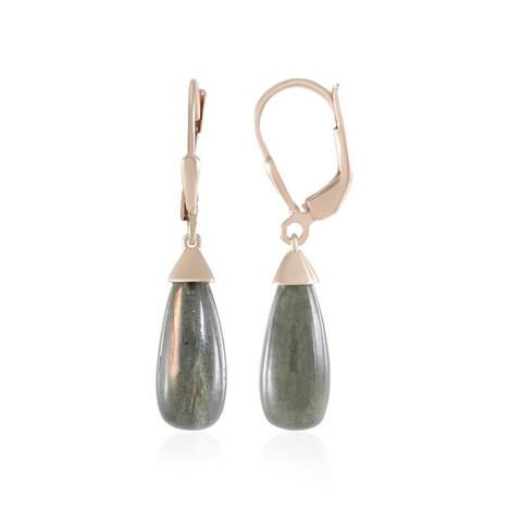Boucles d'oreilles en argent et Labradorite cuivrée de Maniry (KM by Juwelo)