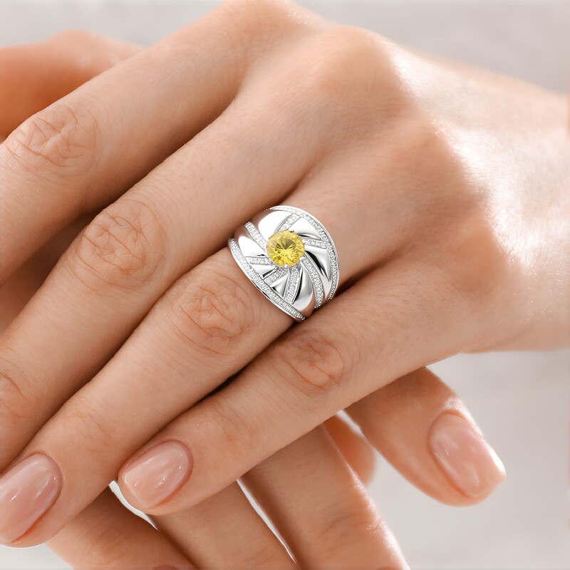 Yellow Zircon Silver Ring (de Melo Essence)